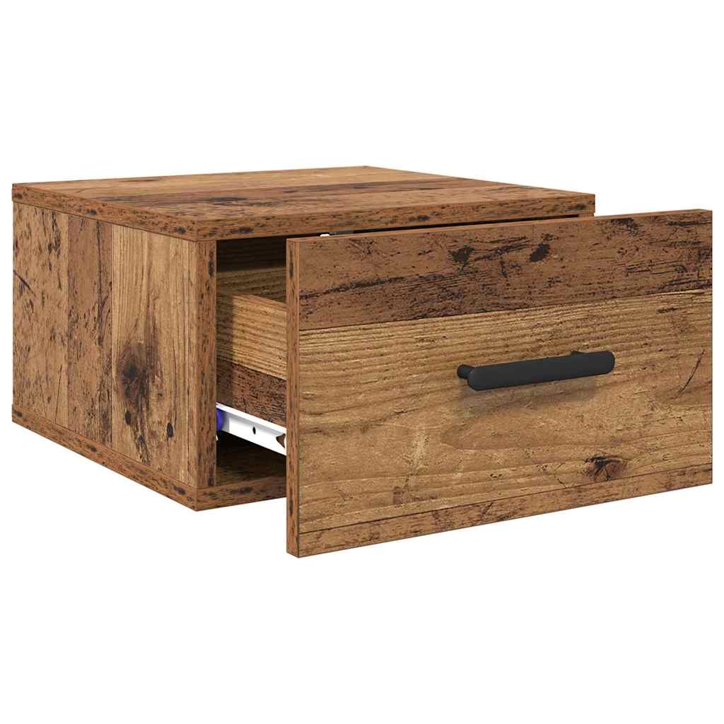 Noční Skříňka 35 X 35 X 20 Cm Kompozitní Dřevo Staré Dřevo