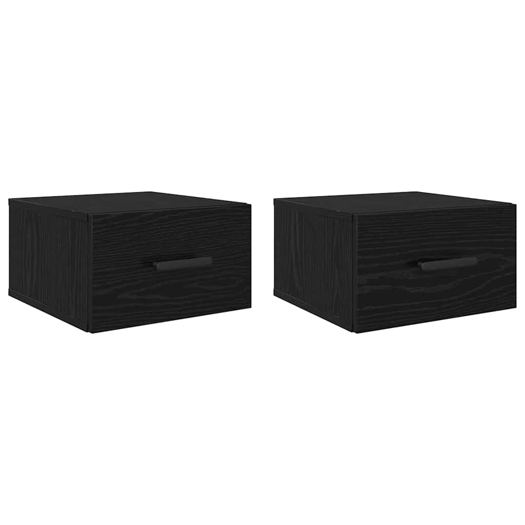 Noční Skříňka 2 Ks 35 X 35 X 20 Cm Kompozitní Dřevo Černý Dub
