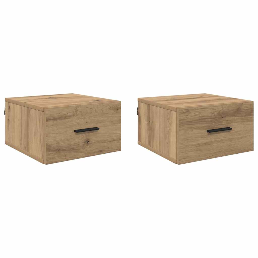 Noční Skříňka 2 Ks Dub Artisan 35 X 35 X 20 Cm Kompozitní Dřevo