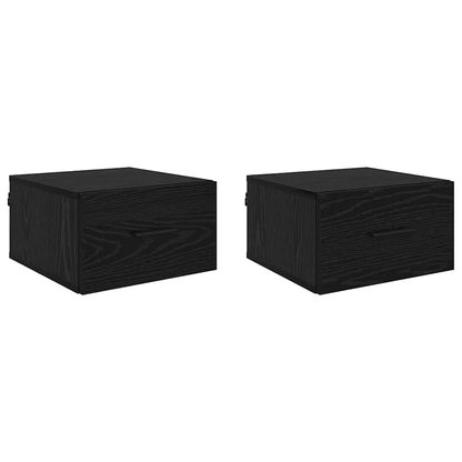 Noční Skříňka 2 Ks Černý Dub 35 X 35 X 20 Cm Kompozitní Dřevo