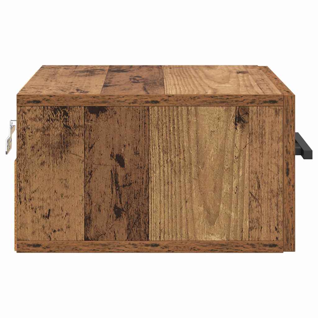 Noční Skříňka 35 X 35 X 20 Cm Kompozitní Dřevo Staré Dřevo