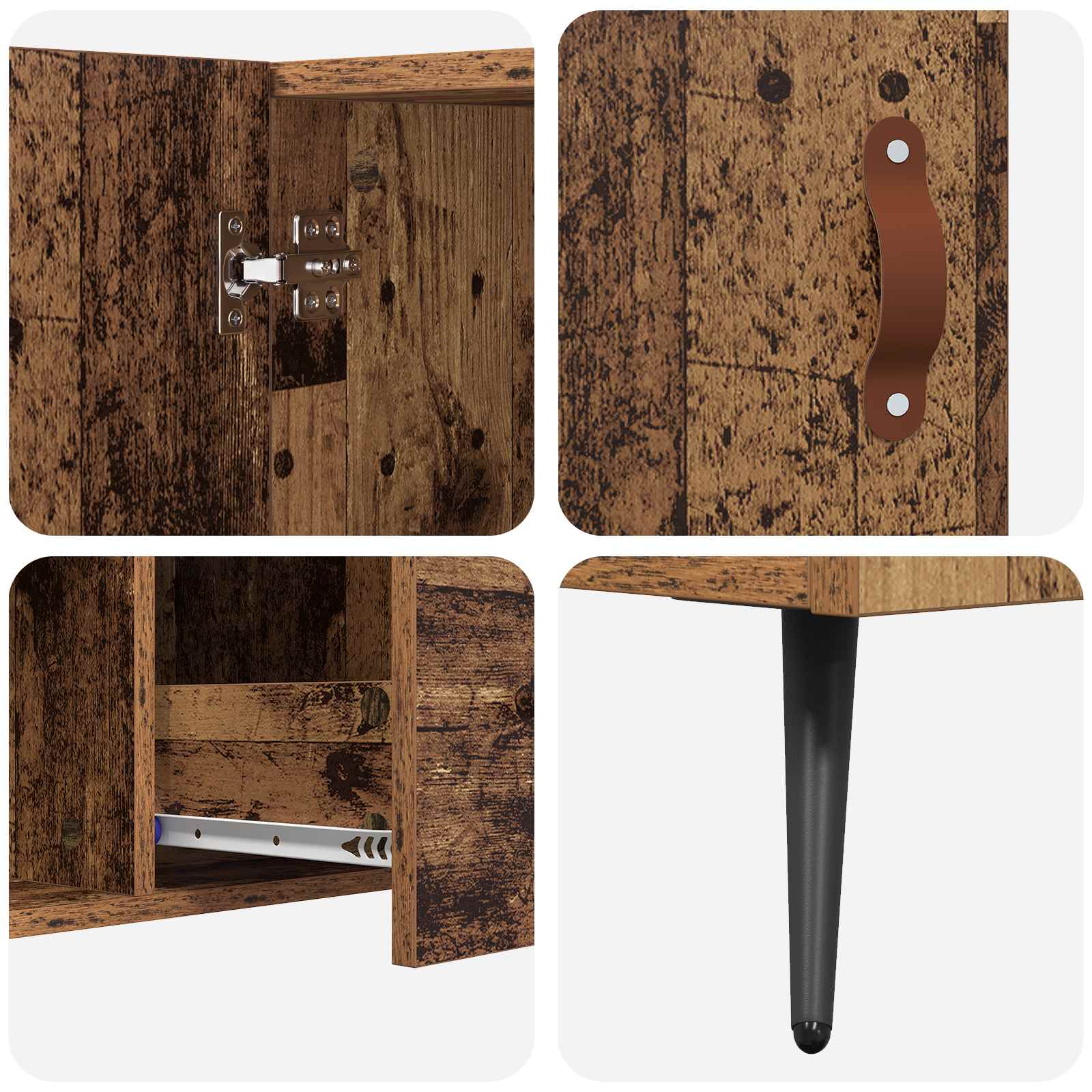 Servírovací Skříň Staré Dřevo 100 X 36 X 60 Cm Kompozitní Dřevo