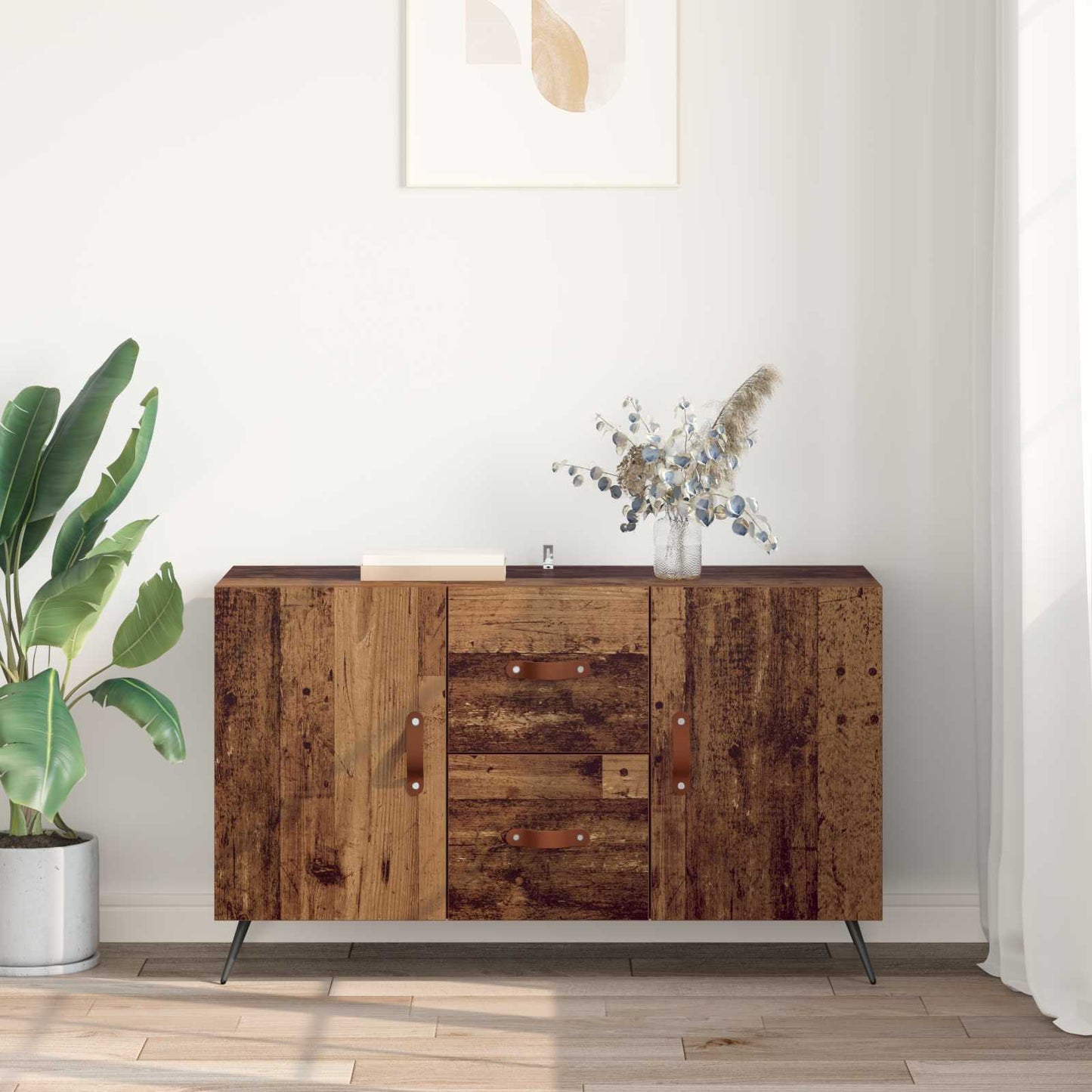 Servírovací Skříň Staré Dřevo 100 X 36 X 60 Cm Kompozitní Dřevo