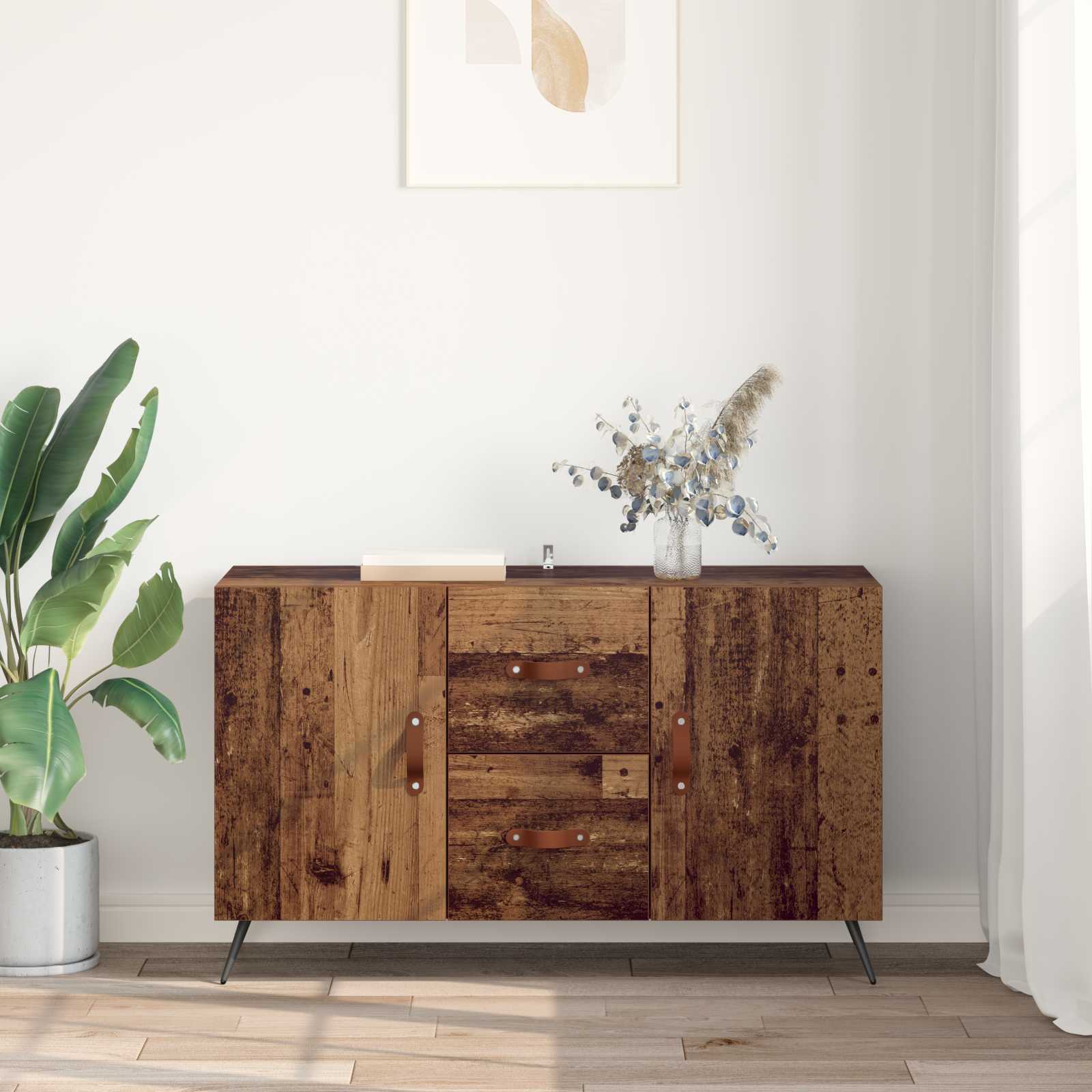 Servírovací Skříň Staré Dřevo 100 X 36 X 60 Cm Kompozitní Dřevo