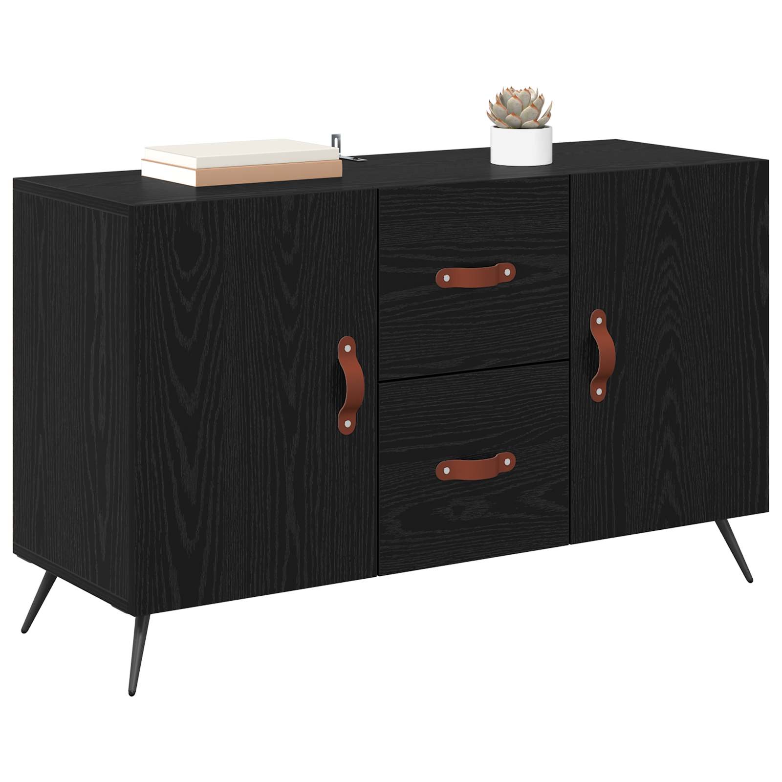 Servírovací Skříň Černý Dub 100 X 36 X 60 Cm Kompozitní Dřevo