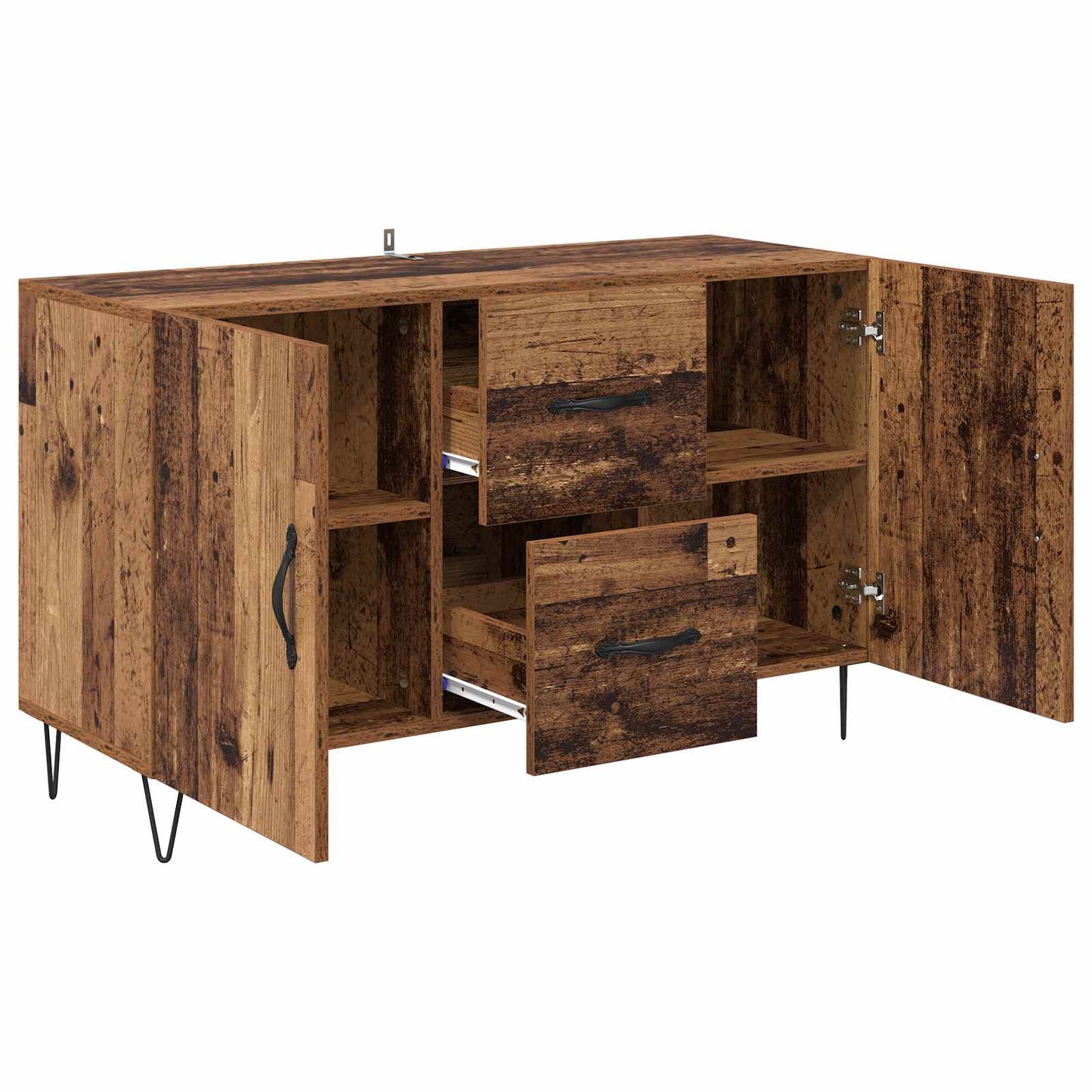 Servírovací Skříň Staré Dřevo 100 X 36 X 60 Cm Kompozitní Dřevo