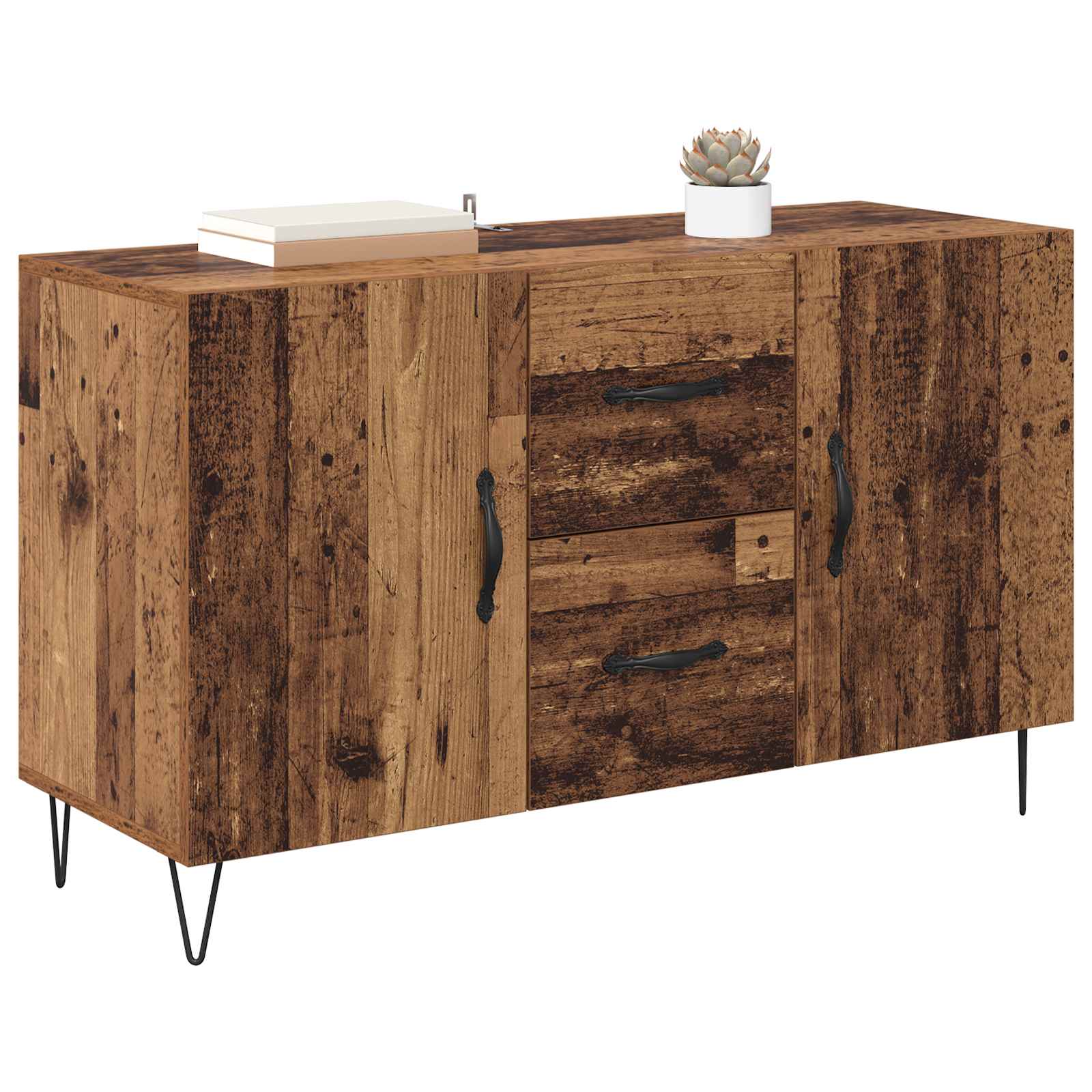 Servírovací Skříň Staré Dřevo 100 X 36 X 60 Cm Kompozitní Dřevo