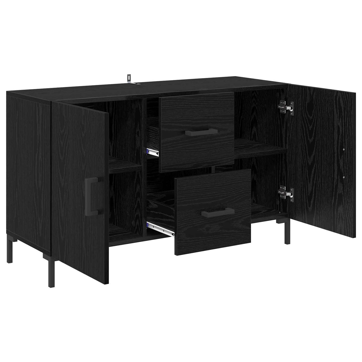 Servírovací Skříň Černý Dub 100 X 36 X 60 Cm Kompozitní Dřevo