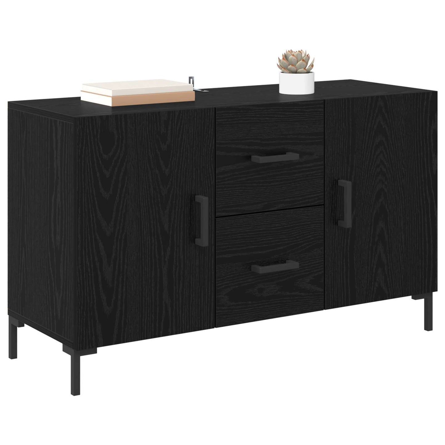 Servírovací Skříň Černý Dub 100 X 36 X 60 Cm Kompozitní Dřevo