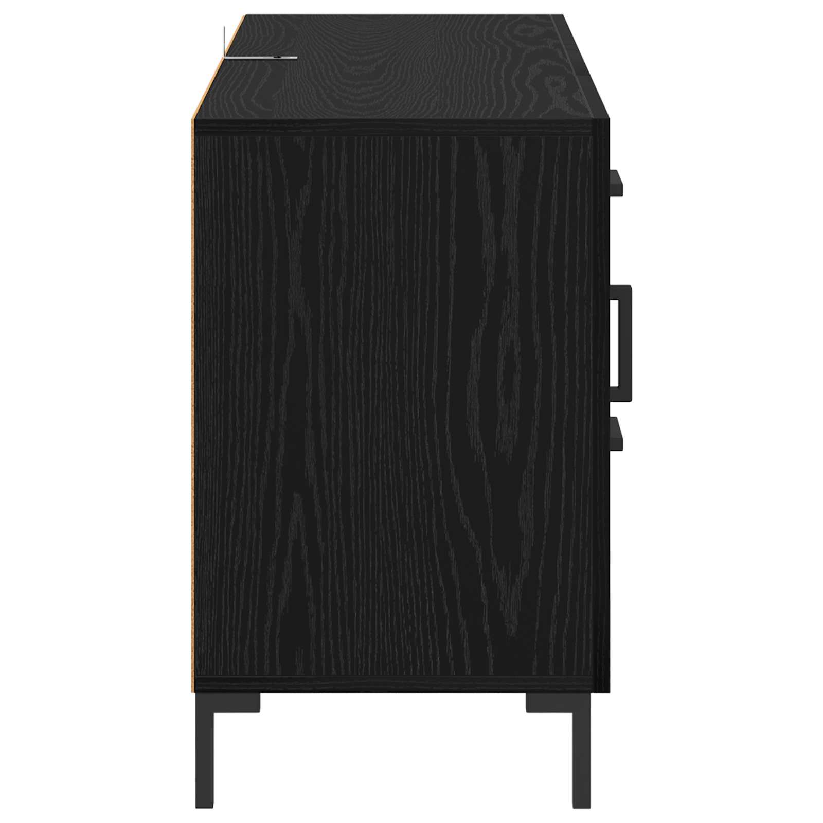 Servírovací Skříň Černý Dub 100 X 36 X 60 Cm Kompozitní Dřevo