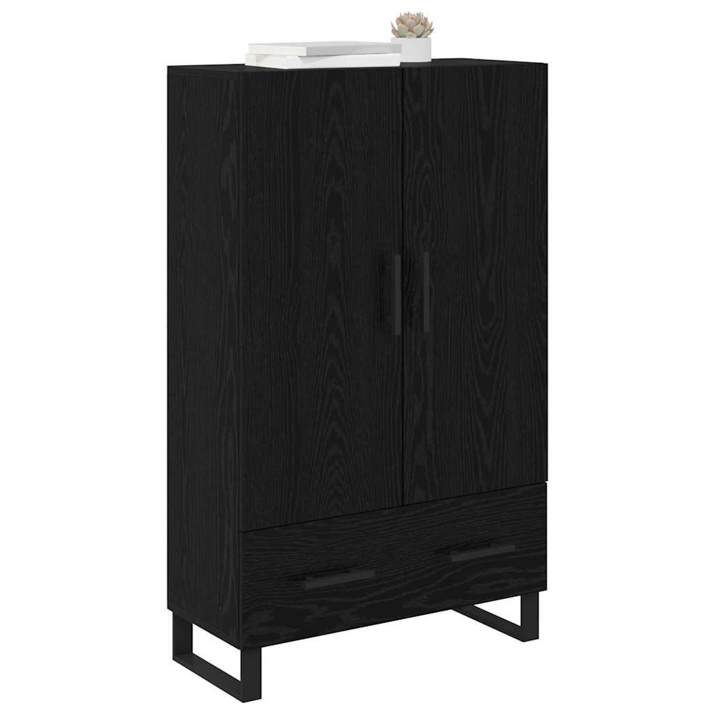 Vysoký Bufet Černý Dub 69,5 X 30 X 115 Cm Kompozitní Dřevo