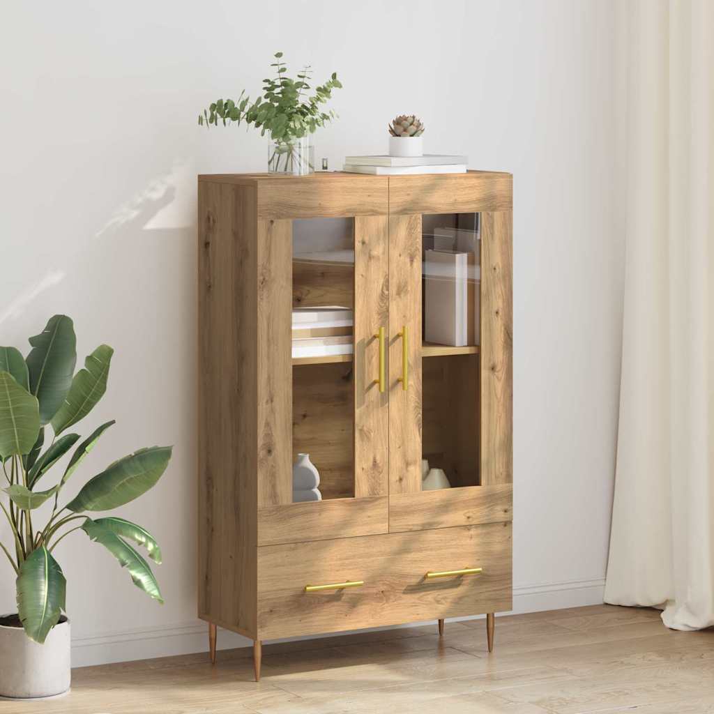 Vysoký Bufet Artisanový Dub 69,5 X 31 X 115 Cm