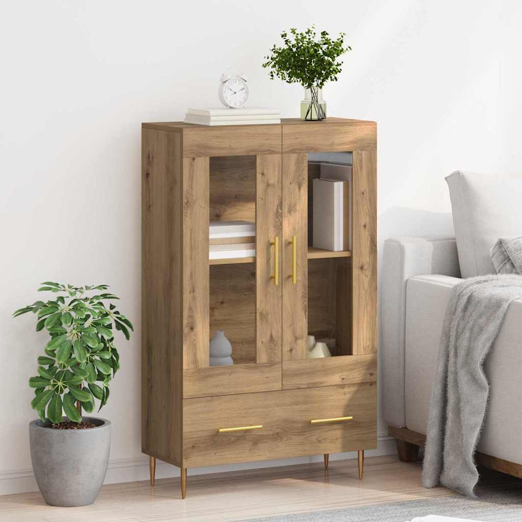 Vysoký Bufet Artisanový Dub 69,5 X 31 X 115 Cm