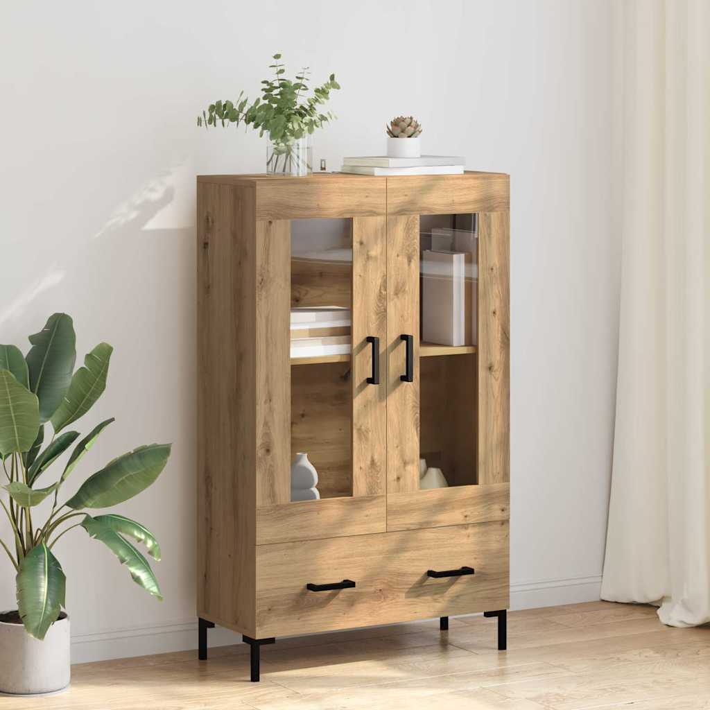 Vysoký Bufet Artisanový Dub 69,5 X 31 X 115 Cm Kompozitní Dřevo