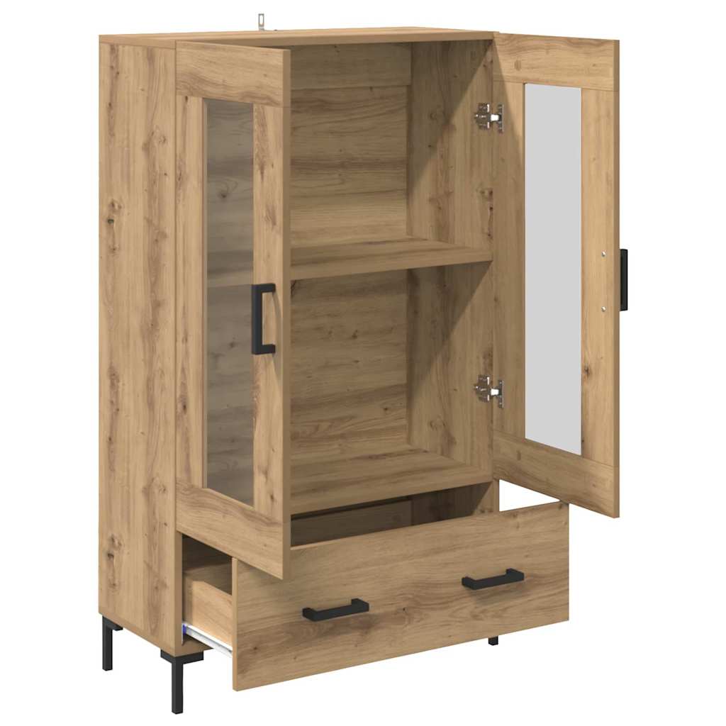 Vysoký Bufet Artisanový Dub 69,5 X 31 X 115 Cm Kompozitní Dřevo