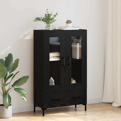Vysoký Bufet Černý Dub 69,5 X 31 X 115 Cm Kompozitní Dřevo