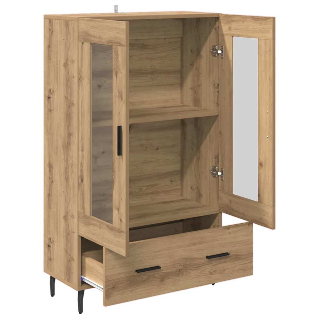 Vysoký Bufet Artisanový Dub 69,5 X 31 X 115 Cm Kompozitní Dřevo