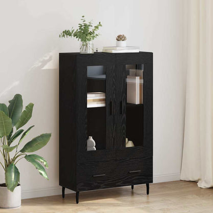 Vysoký Bufet Černý Dub 69,5 X 31 X 115 Cm Kompozitní Dřevo
