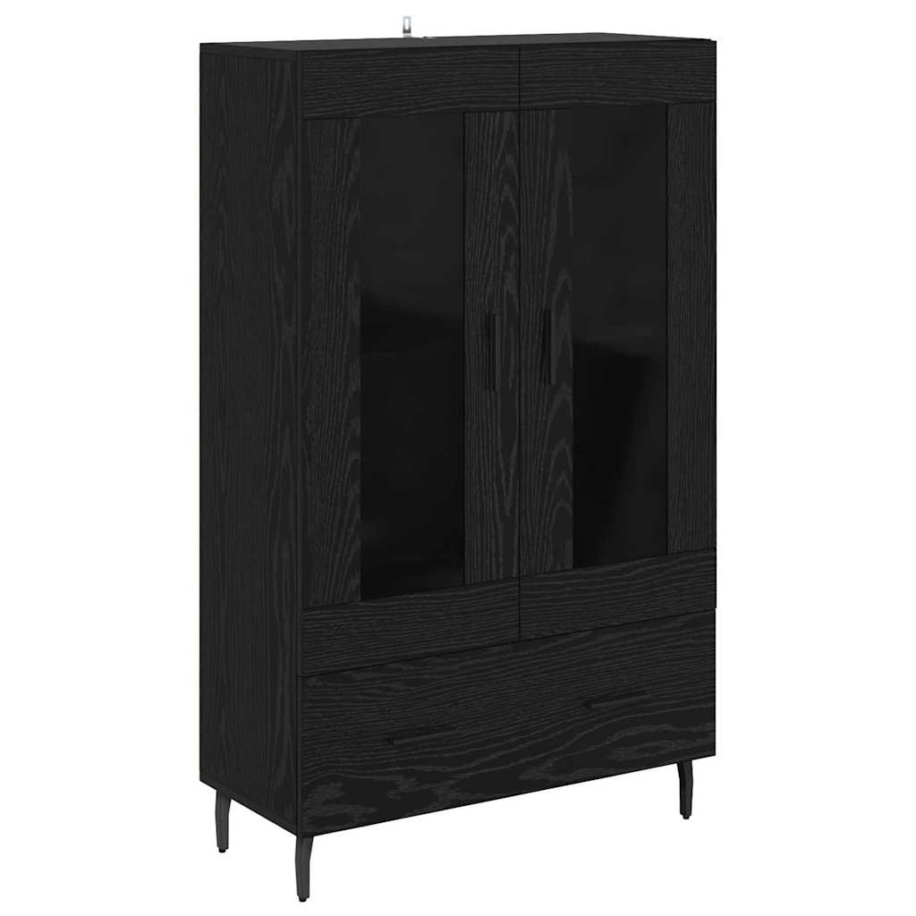 Vysoký Bufet Černý Dub 69,5 X 31 X 115 Cm Kompozitní Dřevo