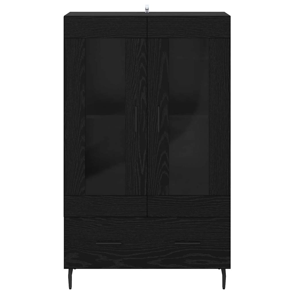 Vysoký Bufet Černý Dub 69,5 X 31 X 115 Cm Kompozitní Dřevo