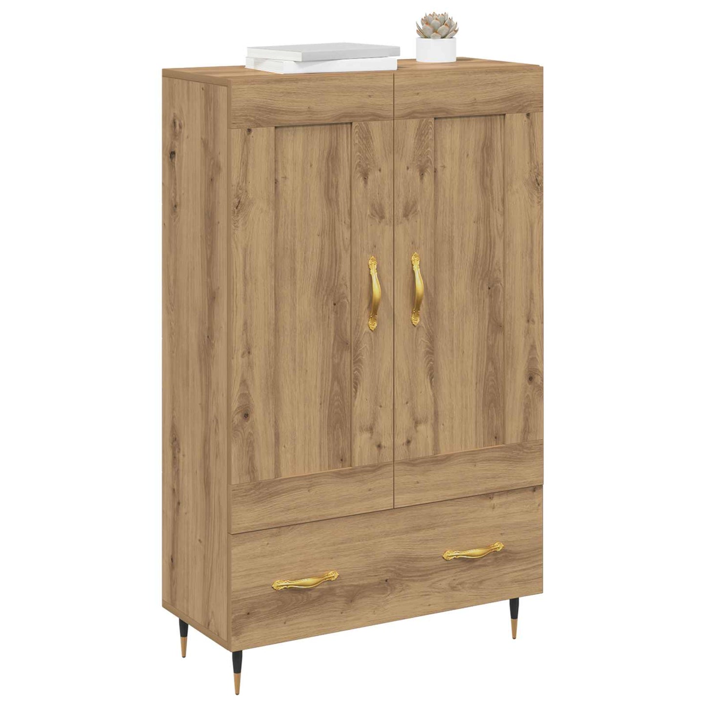 Vysoký Bufet Artisanový Dub 69,5 X 31 X 115 Cm Kompozitní Dřevo