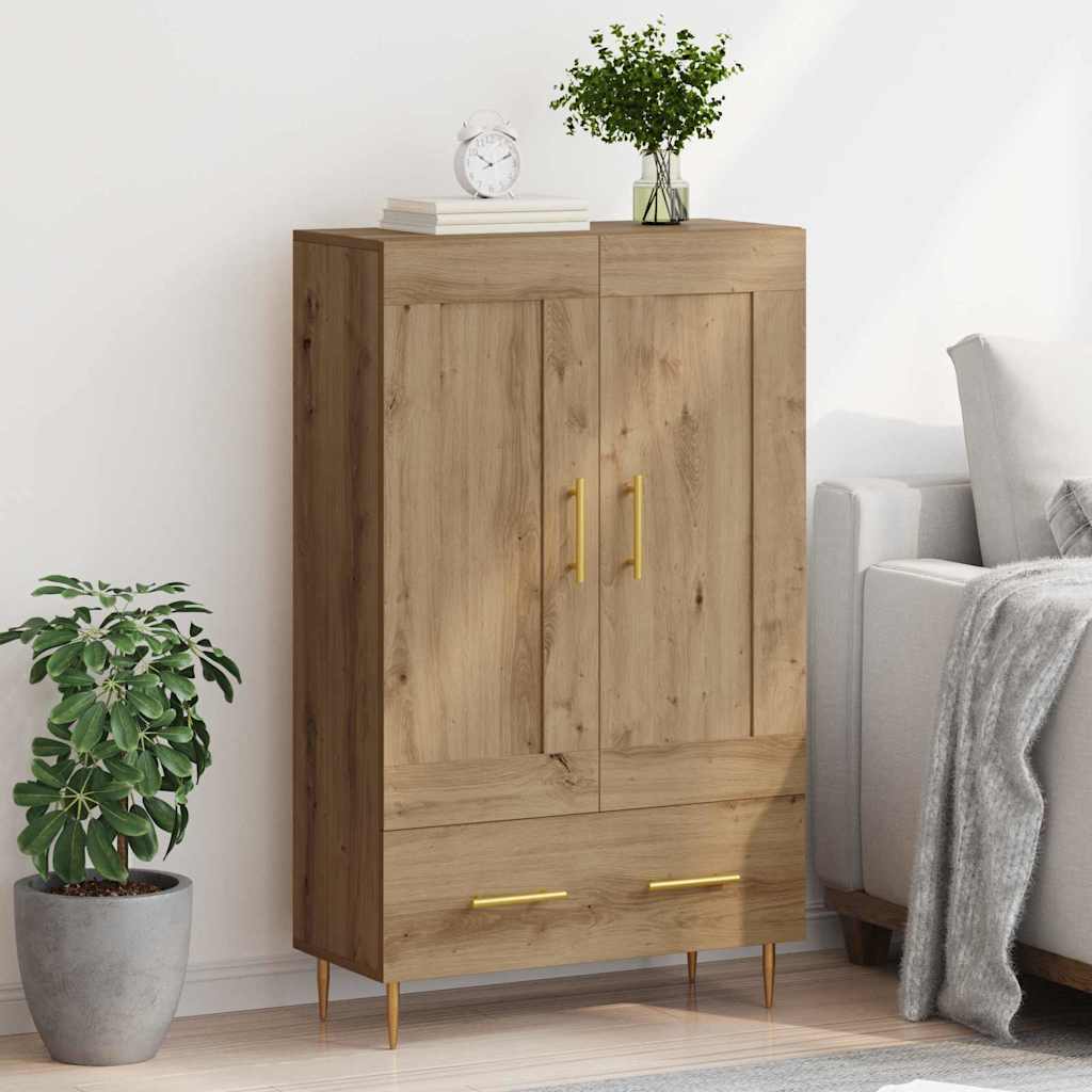 Vysoký Bufet Artisanový Dub 69,5 X 31 X 115 Cm Kompozitní Dřevo
