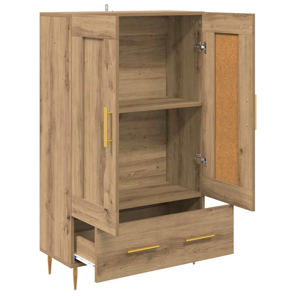 Vysoký Bufet Artisanový Dub 69,5 X 31 X 115 Cm Kompozitní Dřevo