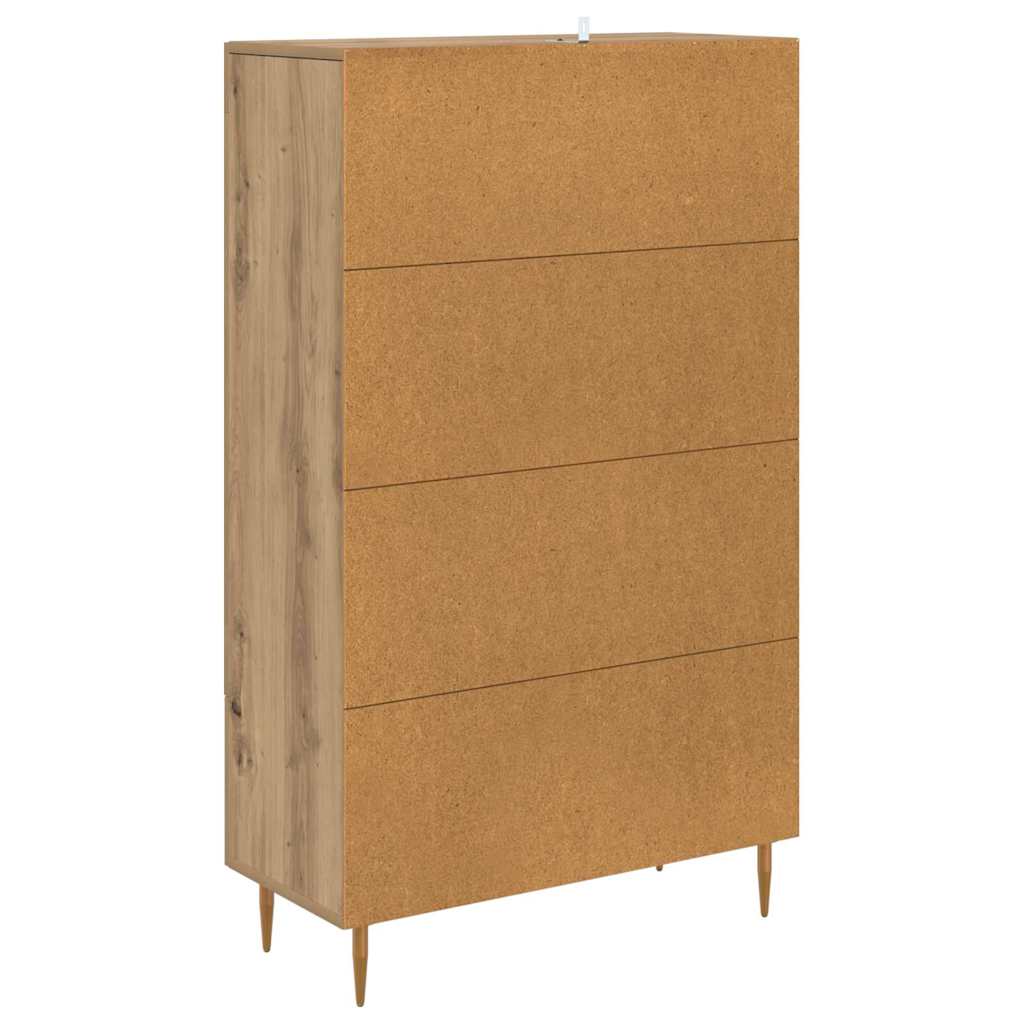 Vysoký Bufet Artisanový Dub 69,5 X 31 X 115 Cm Kompozitní Dřevo