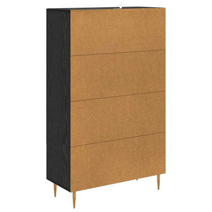 Vysoký Bufet Černý Dub 69,5 X 31 X 115 Cm Kompozitní Dřevo
