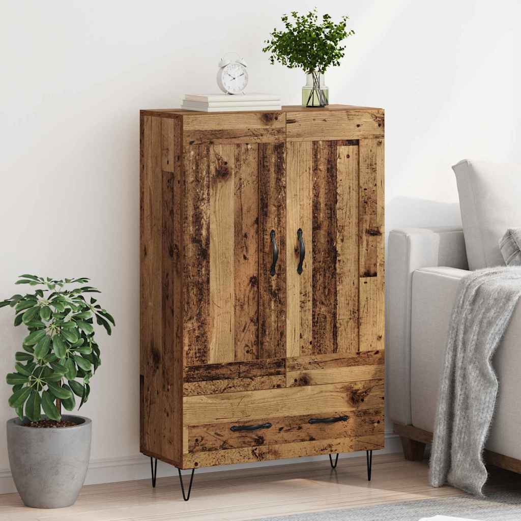 Vysoký Bufet Staré Dřevo 69,5 X 31 X 115 Cm Kompozitní Dřevo
