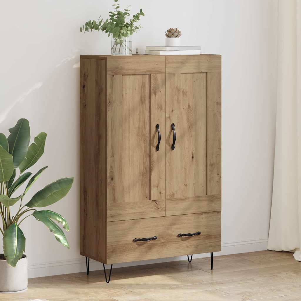 Vysoký Bufet Artisanový Dub 69,5 X 31 X 115 Cm Kompozitní Dřevo