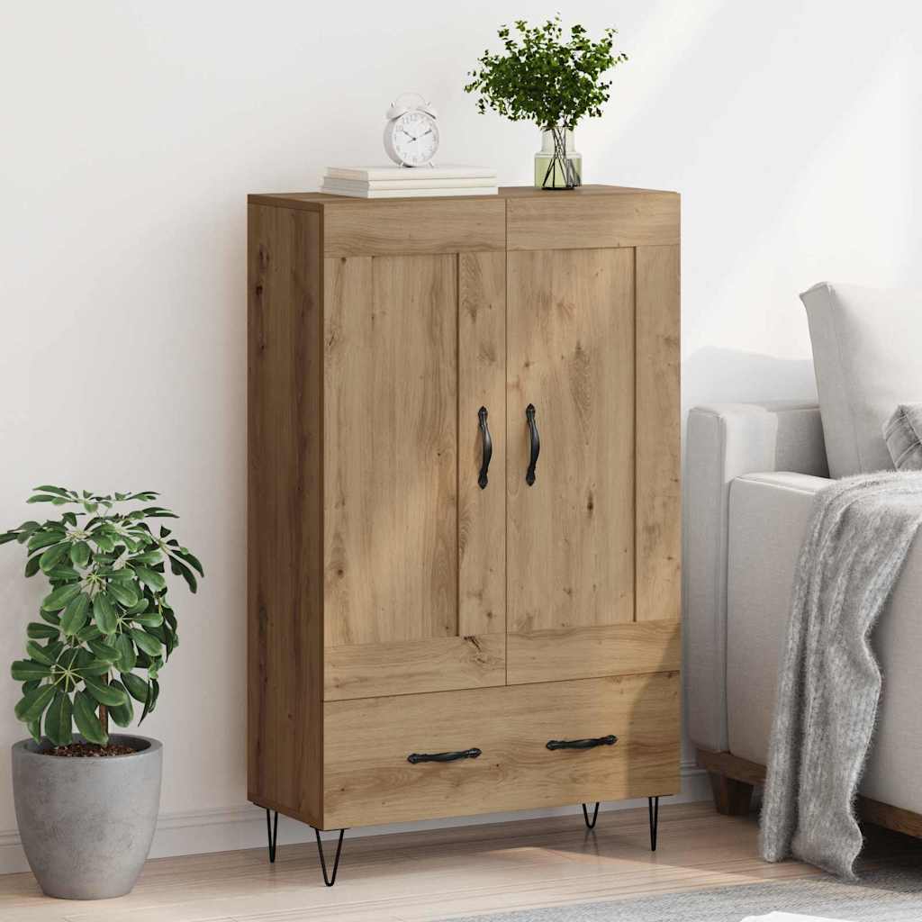 Vysoký Bufet Artisanový Dub 69,5 X 31 X 115 Cm Kompozitní Dřevo