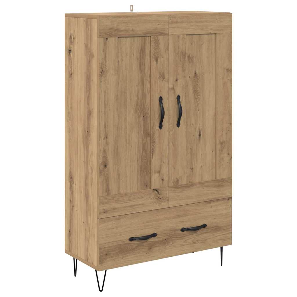 Vysoký Bufet Artisanový Dub 69,5 X 31 X 115 Cm Kompozitní Dřevo