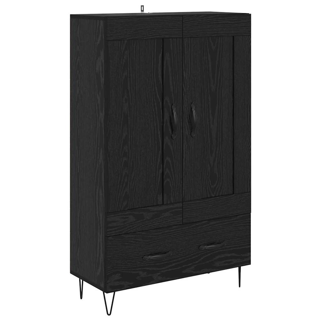 Vysoký Bufet Černý Dub 69,5 X 31 X 115 Cm Kompozitní Dřevo