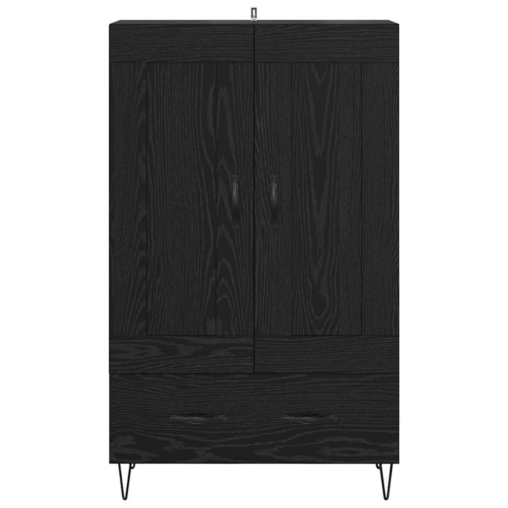 Vysoký Bufet Černý Dub 69,5 X 31 X 115 Cm Kompozitní Dřevo