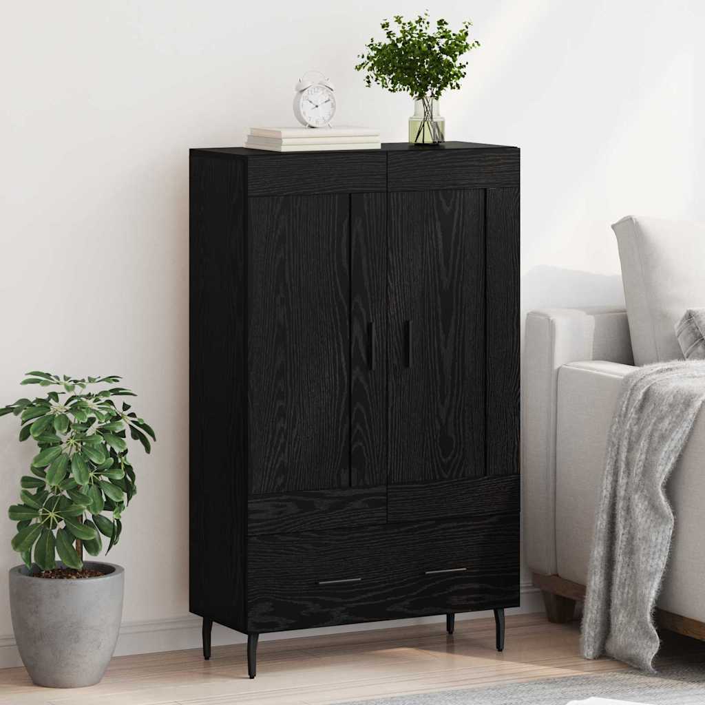 Vysoký Bufet Černý Dub 69,5 X 31 X 115 Cm Kompozitní Dřevo