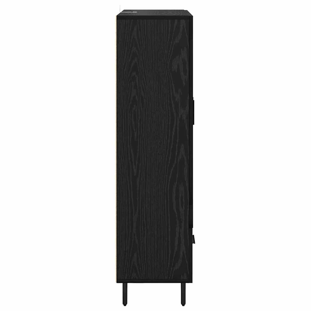 Vysoký Bufet Černý Dub 69,5 X 31 X 115 Cm Kompozitní Dřevo