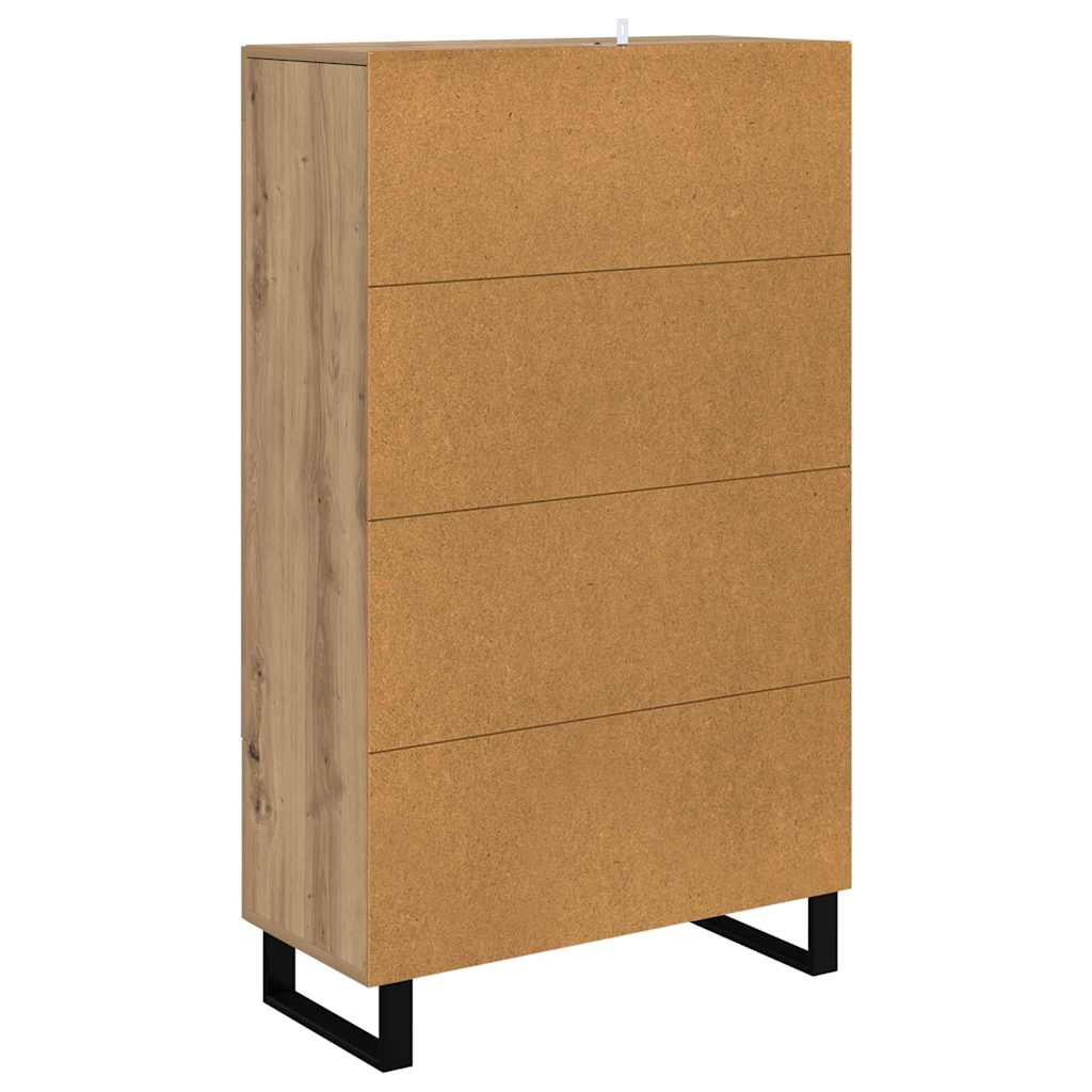 Vysoký Bufet Artisanový Dub 69,5 X 31 X 115 Cm Kompozitní Dřevo