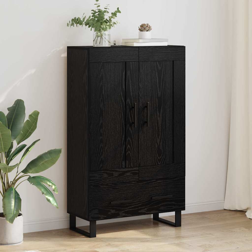 Vysoký Bufet Černý Dub 69,5 X 31 X 115 Cm Kompozitní Dřevo