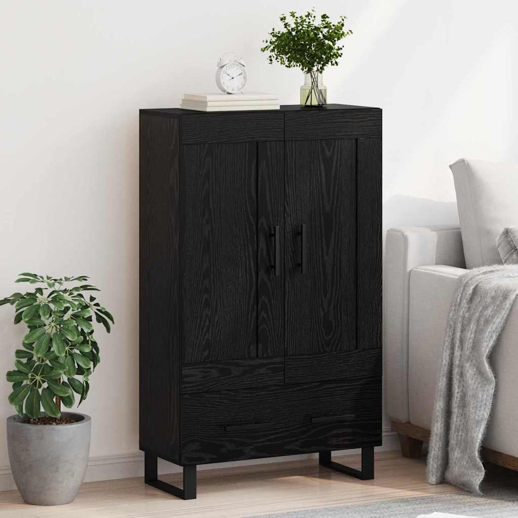 Vysoký Bufet Černý Dub 69,5 X 31 X 115 Cm Kompozitní Dřevo