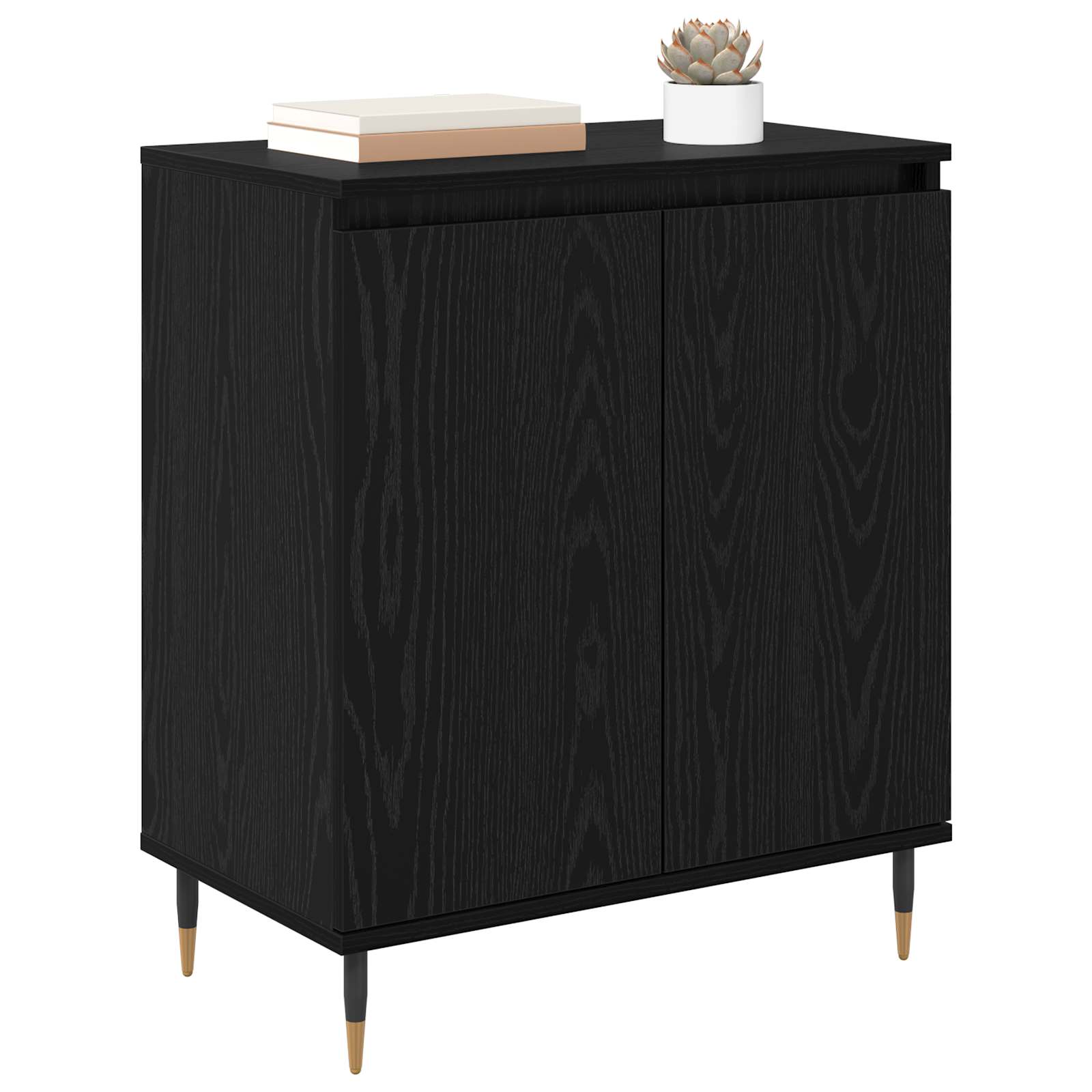 Servírovací Skříň Černý Dub 60 X 35 X 70 Cm Kompozitní Dřevo