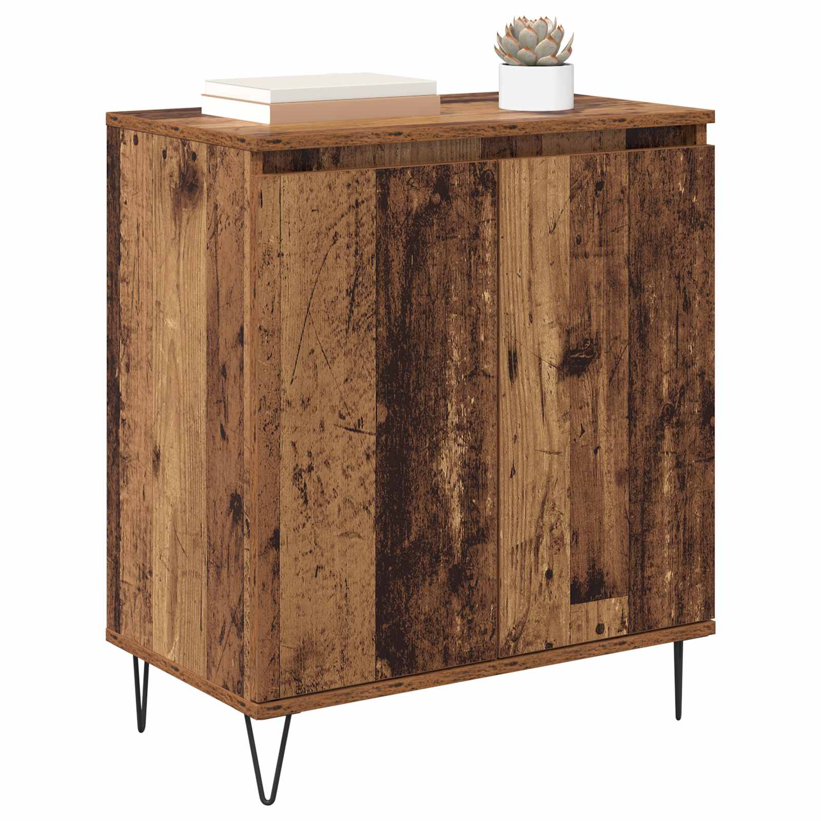 Servírovací Skříň Staré Dřevo 60 X 35 X 70 Cm Kompozitní Dřevo