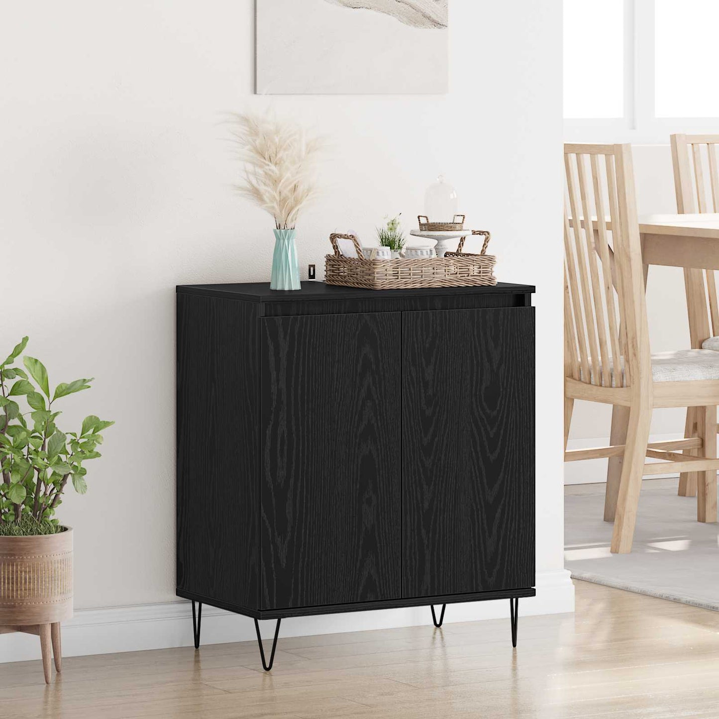 Servírovací Skříň Černý Dub 60 X 35 X 70 Cm Kompozitní Dřevo