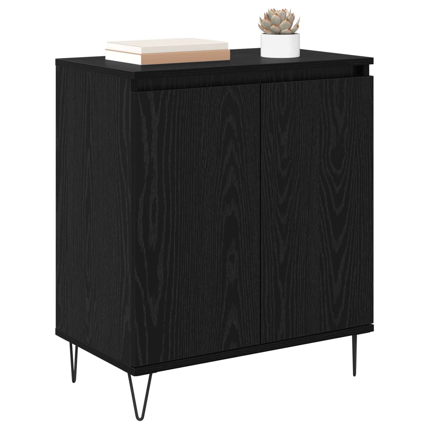 Servírovací Skříň Černý Dub 60 X 35 X 70 Cm Kompozitní Dřevo