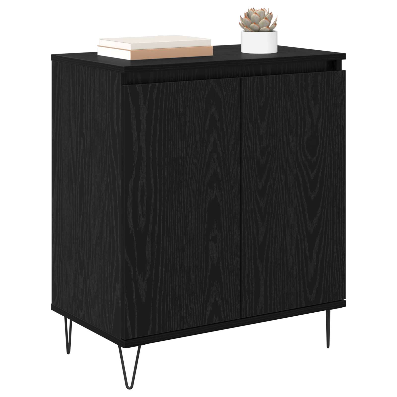 Servírovací Skříň Černý Dub 60 X 35 X 70 Cm Kompozitní Dřevo