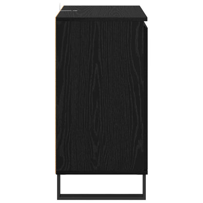Servírovací Skříň Černý Dub 60 X 35 X 70 Cm Kompozitní Dřevo