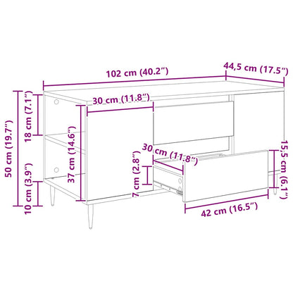 Konferenční Stolek Staré Dřevo 102 X 44,5 X 50 Cm