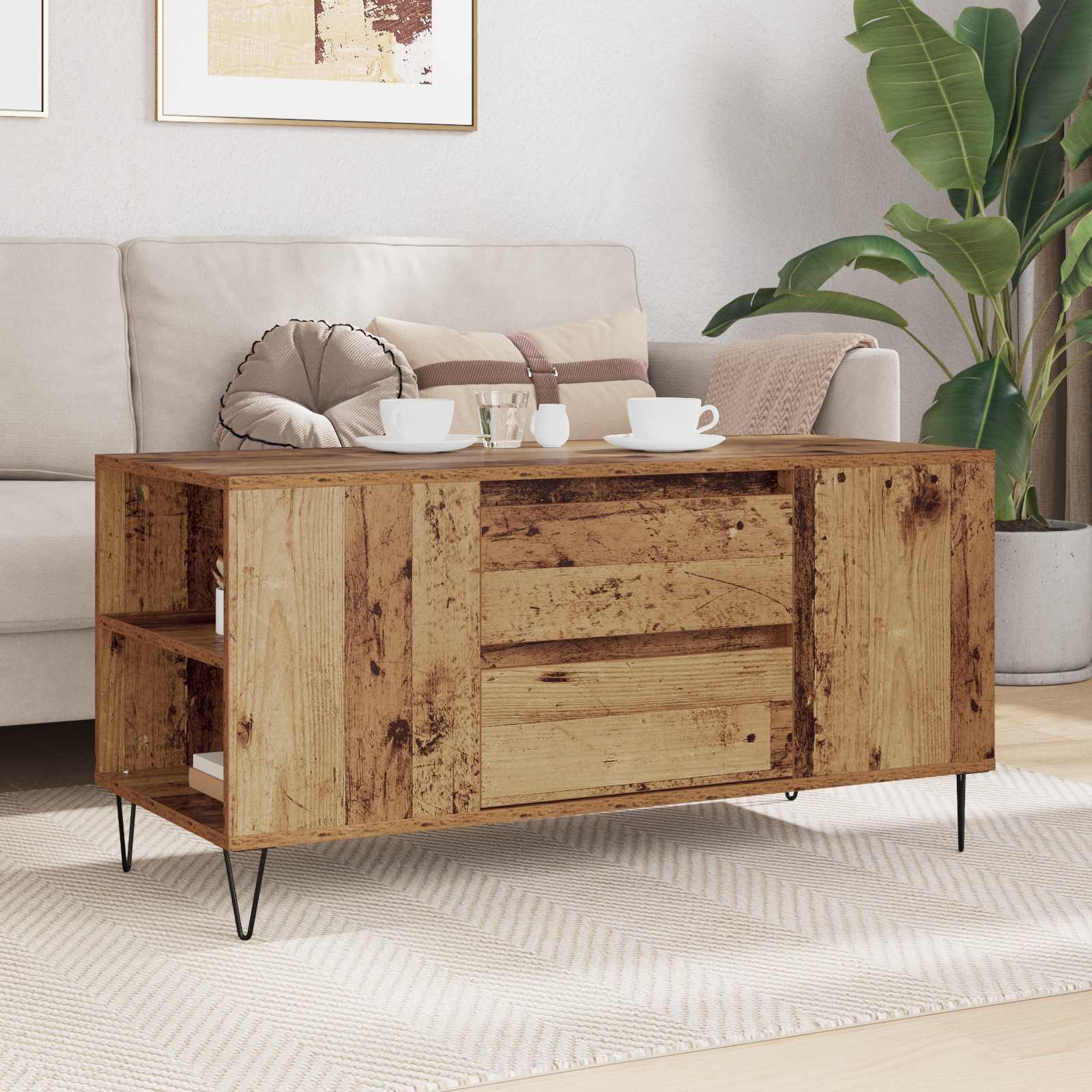 Konferenční Stolek Staré Dřevo 102 X 44,5 X 50 Cm