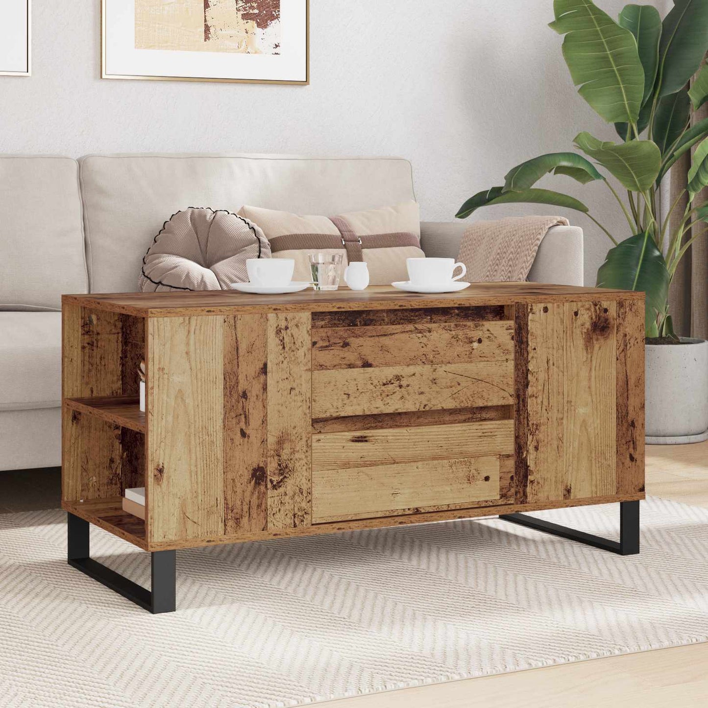 Konferenční Stolek Staré Dřevo 102 X 44,5 X 50 Cm