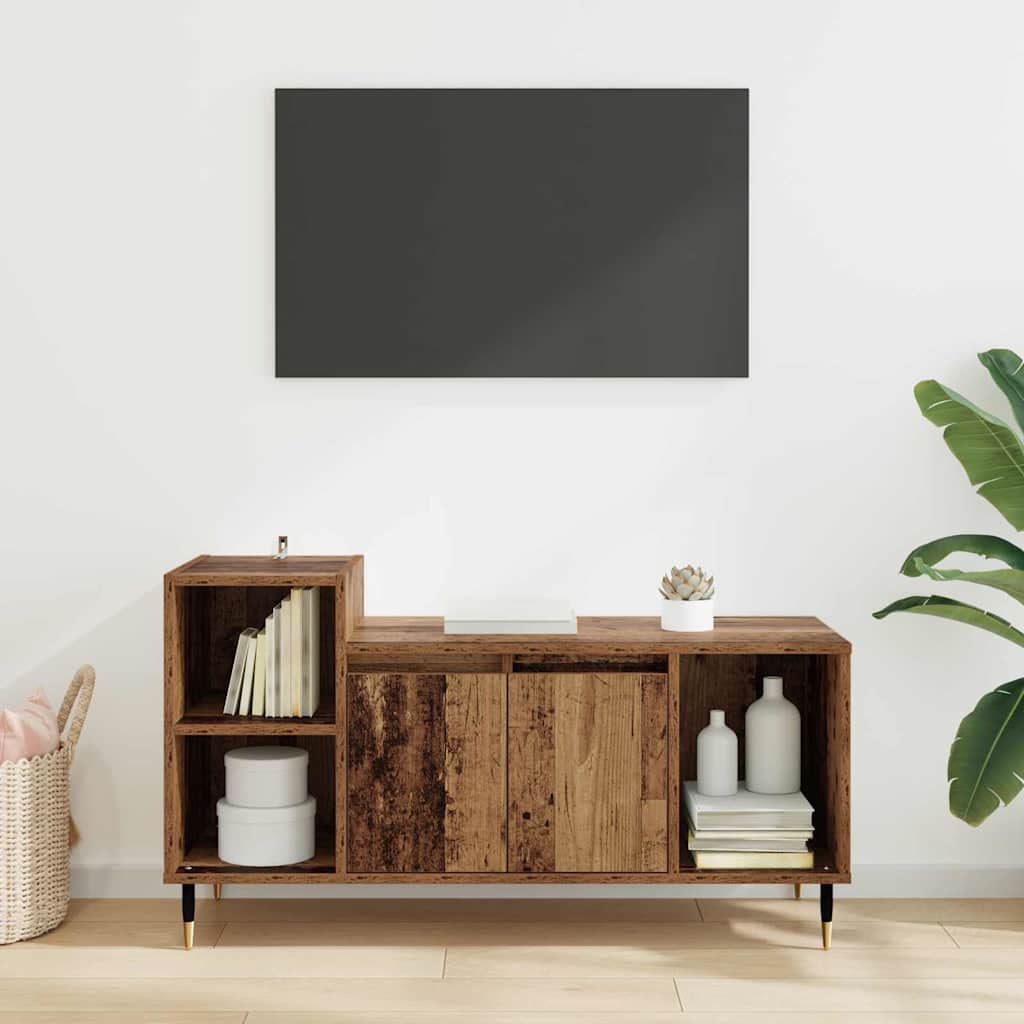 Televizní Skříň 100 X 35 X 55 Cm Staré Dřevo Kompozitní Dřevo